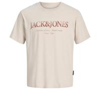 Jack and Jones - Camisetas de algodón para hombre, cuello redondo, manga corta, ajuste regular, para uso diario, Rayo lunar, M