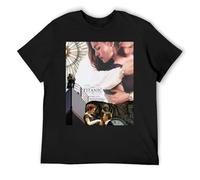 Jack and Rose Titanic - Camiseta deportiva de manga corta para hombre, mezcla de algodón, con propiedades que absorben la humedad para estilos de vida activos, Negro, XXL