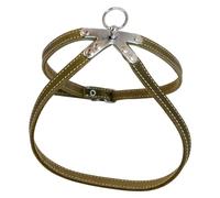 JACK AND VANILLA, Arnés de Piel Resistente para Animales, Ajuste Personalizado, Color Verde Elegante, Ideal para Paseos y Aventuras, tamaño 10 x 30 cm, Modelo de Piel