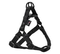 JACK AND VANILLA, Arnés ergonómico de Nailon Negro para Perro, Ajustable, Ligero, con Bandas Reflectantes para Seguridad, Ideal para Paseos, Talla XXS 12 x 24 - 28 cm, Modelo Comfort