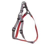 JACK AND VANILLA, Arnés ergonómico para Perro, Ajustable, Ligero y Duradero, diseño Moderno con Tiras Reflectantes para Mayor Seguridad, Talla L, Color: Gris, 20 mm x 53-82 cm, Modelo a Rayas