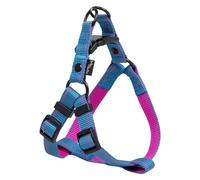 JACK AND VANILLA, Arnés ergonómico para Perros, Ajustable, Ligero y Duradero, con Bandas Reflectantes para Seguridad, diseño a Rayas Azules, Talla XS 15 x 27 - 38 cm, Modelo Stripe