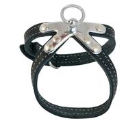 JACK AND VANILLA - Arnés para Perro de Cuero Gris - 30 cm x 10 mm - Negro | Piel grasa premium que se pátina · Acolchado antiirritación · Anillo en D sólido · Elegante y duradero