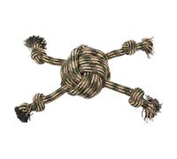 JACK AND VANILLA, Bola de Cuerda Resistente de 4 Nudos para Perros, Ideal para Jugar y Ejercicio, diseño de Camuflaje de 48 cm, Color Verde/marrón, Modelo de Camuflaje