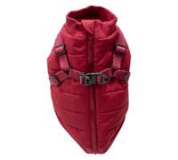 JACK AND VANILLA, Chaqueta Elegante para Perro, diseño Moderno y Elegante, Resistente a la Intemperie, Ajuste, Lavable a máquina, Seguridad Reforzada, XS, Rojo, Modelo 5Th Avenue Dogwalk