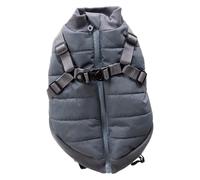 JACK AND VANILLA, Chaqueta Exterior Elegante para Perro, protección contra el Viento y la Lluvia, Ajustable para una Comodidad óptima, fácil de Mantener, XL, Gris, Modelo 5Th Avenue Dogwalk