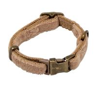 JACK AND VANILLA, Collar de Terciopelo Camel para Animales, diseño Elegante y cómodo, Ajustable de 24 a 35 cm, Hebilla de Seguridad, fácil de Limpiar, Talla S, Color Camel, Modelo Velvet