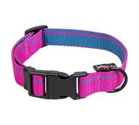 JACK AND VANILLA, Collar Elegante para Perro, diseño Moderno, Ajustable 31-47 cm, Hebilla de Seguridad, fácil de Mantener, Color Rosa, Ancho 20 mm, Modelo Raya