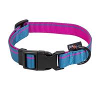 JACK AND VANILLA, Collar Elegante para Perros, diseño Moderno y cómodo, Ajustable de 31 a 47 cm, Ancho 20 mm, Color Azul Vibrante, Ideal para Perros de Moda, patrón Raya