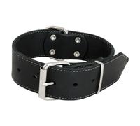 Jack and Vanilla - Collar Grande para Perros de Piel Gruesa para Perros medianos y Grandes, Resistente, Duradero, Tacto Suave, Aspecto Moderno, Color Negro, tamaño 40 mm x 55 cm