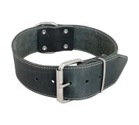 Jack and Vanilla - Collar Grande para Perros de Piel Gruesa para Perros medianos y Grandes, Resistente, Duradero, Tacto Suave, Aspecto Moderno, Color Gris, tamaño 30 mm x 50 cm