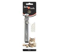 JACK AND VANILLA, Collar para Gatos de Plata hipoalergénica, diseño Elegante y Seguro, Ajustable 30 cm, Ideal para la Comodidad de tu Mascota, 14 mm, Plata, Modelo de Mónaco