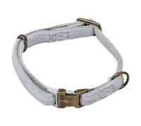 JACK AND VANILLA, Collar para Perro, Modelo Velvet, Color Smoke, Tamaño 10 mm x 18-24 cm