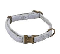 JACK AND VANILLA, Collar para Perro, Modelo Velvet, Color Smoke, Tamaño 15 mm x 31-46 cm