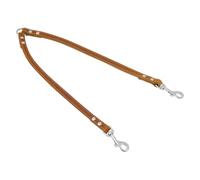 JACK AND VANILLA, Correa Doble para Perro, Modelo Piel Negrita, Color Coñac, Tamaño 16 mm x 47 cm