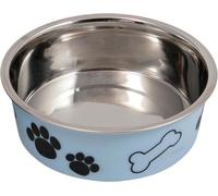 Jack and Vanilla, Cuenco de Acero Inoxidable Antideslizante para Perros y Gatos, Capacidad 750 ml, diseño Moderno y Elegante, Color Azul, fácil de Limpiar, Modelo Bon Appetit