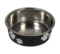 Jack and Vanilla, Cuenco de Acero Inoxidable Negro Antideslizante, 2000 ml Ø23 cm, diseño Elegante para Mascotas, fácil de Limpiar e Ideal para Tallas Grandes, Modelo Bon Appetit