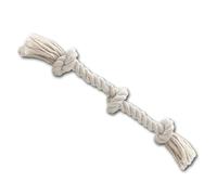JACK AND VANILLA, Cuerda de mascar de Yute Natural para Perros, diseño de Tres Nudos, Ligero y Duradero, Ideal para el Juego y la Salud Dental, 38 cm, Color Natural, Modelo Revive Toys