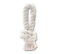 JACK AND VANILLA, Cuerda de Tiro Natural 100% ecológica para Perros, Duradera y respetuosa con el Medio Ambiente, 216 g, 22 cm, Color Natural, Modelo Revive Toys
