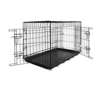 JACK AND VANILLA - Jaula de Transporte Plegable de 2 Puertas - 62x44x50 cm | Plegable plano en un solo movimiento · Dos puertas con cerradura · Bandeja inferior lavable · Acero resistente