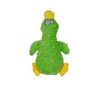 JACK AND VANILLA, Juguete de Peluche Suave para Perro en Forma de Pato con chillón, Ideal para Perros pequeños y medianos 25 cm, Color Verde, Modelo de Burbuja Plush