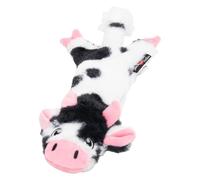 JACK AND VANILLA, Juguete de Peluche Vaca, Color Blanco y Negro, para Perros, 60 cm, diseño Realista, Sonido y Lavable, Ideal para Juegos interactivos, Color Brillante, Modelo Flatties