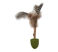 JACK AND VANILLA, Juguete Interactivo para Gato con Gata y matatabi, Parte Superior de Pluma, estimula el Juego y el Ejercicio, Talla 6 cm, Color Verde/marrón, Modelo herbals