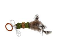 JACK AND VANILLA, Juguete Interactivo para Gato de Cuerda de Hierba para Gato con Bola y Pluma, promueve el Ejercicio y el Juego, diámetro 4,8 cm, Color Verde/marrón, Modelo Herbals