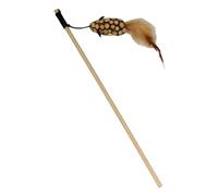 JACK AND VANILLA, Juguete Interactivo para Gatos con ratón Matatabi y Plumas, estimula el Instinto de Caza, 40 cm, marrón, Ideal para el Juego Activo y el Bienestar felino, Modelo Herbals