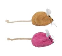 JACK AND VANILLA, Juguetes para Gatos, 2 Ratones realistas de 6 cm, Hechos de Materiales duraderos y no tóxicos, Juego Interactivo, Multicolor, Modelo Cat Toys