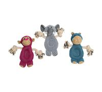 JACK AND VANILLA, Peluches Suaves en Forma de Elefante, Hippo y Mono para Perros y Gatos, Ideales para Abrazos y Juegos, 18 cm, Colores Vivos, para Todas Las Razas