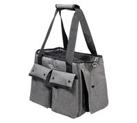 JACK AND VANILLA, Transportador para Mascotas Moderno y Elegante, cómodo y Seguro, Ideal para Viajes, Dimensiones 36 x 20 x 28 cm, Color Gris/Negro, Modelo Travel