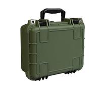 Jack Boss Funda rígida de 14 x 11.5 x 6.5 pulgadas, funda protectora portátil impermeable para cámara con espuma personalizable, apto para drones, cámara, equipos, color verde
