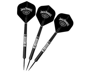 Jack Daniel's Juego de dardos con punta de acero con licencia oficial | 90% tungsteno negro titanio | 23 g (D1048)