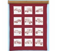 Jack Dempsey 737 546 - Bloques de edredón con estampado temático, color blanco, 9 x 9 pulgadas, 12 unidades, vehículos vintage