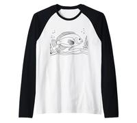 Jack Dempsey Arte Lineal Aquarianer Camiseta Manga Raglan