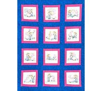 Jack Dempsey con Sello diseño de Mezcla de algodón Color Blanco Quilt Blocks 9 Pulgadas x 9-Inch-Sunbonnet Sue y Sam