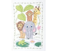 Jack Dempsey edredón Estampado Blanco Criba Top, 101,6 cm x 152,4 cm, Selva,