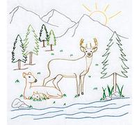 JACK DEMPSEY NEEDLE ART Bloques para colcha de 18 x 18 W, ciervo, blanco, talla única