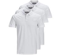 JACK & JONES 12171776 Paquete de 3 polos para hombre, corte ajustado, manga corta, negro, blanco, azul, gris, XS, S, M, L, XL, XXL, L