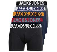 JACK & JONES 12204864 - Calzoncillos tipo bóxer para hombre, juego de 5 unidades, color blanco, negro, azul y gris, L