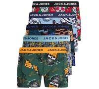 JACK & JONES 12204864 Calzoncillos tipo bóxer para hombre, juego de 5 unidades, color blanco, negro, azul y gris, S
