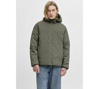 JACK & JONES Abrigo reversible de doble función. Color verde aceiutuna
