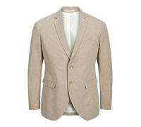 JACK & JONES Americana de un Solo Pecho para Hombre Talla Grande Corte Regular Blazer, Beige, 70 Grande