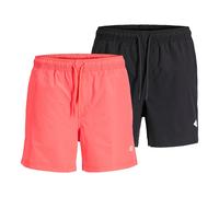 Jack&Jones Bañador Hombre, 2er Paquete - Jpstmaui Tropic Solid Swim Shorts Mp
