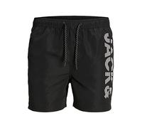 JACK & JONES Bañador para Hombre Jpstfiji Jjswim Splicelogo LY Sn PS, Negro, 46 Grande