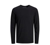 Jack & Jones Basic O-Neck tee L/S Noos Camisa Manga Larga, Black, L para Hombre