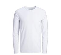 Jack & Jones Basic O-Neck tee L/S Noos Camisa Manga Larga, Optical White, L para Hombre