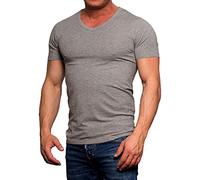 JACK & JONES Basic V-Neck tee S/S Noos Camiseta, Grau (LIGHT GREY MELANGE JJ LIGHT GREY MELANGE), L