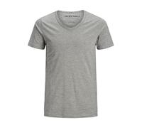 JACK & JONES Basic V-Neck tee S/S Noos Camiseta, Grau (LIGHT GREY MELANGE JJ LIGHT GREY MELANGE), M